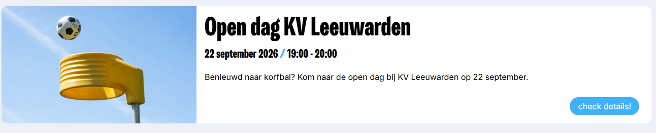 Studentenkorfbal - Open dag